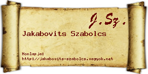 Jakabovits Szabolcs névjegykártya